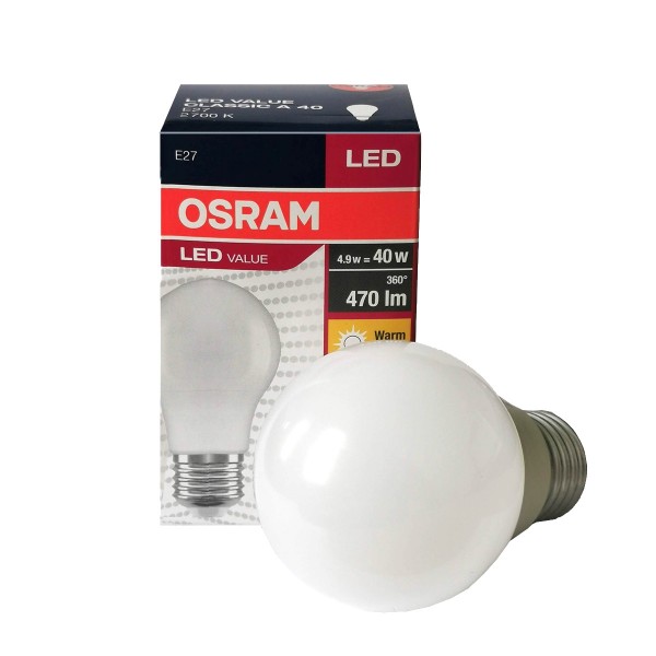 Value Classic 4.9W E27 A40 FR 6927 OSRAM