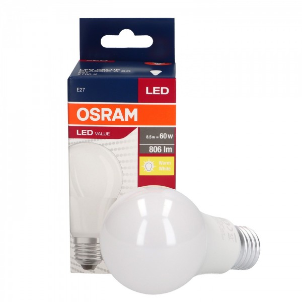 OSRAM LED VALUE CL A 60 9,5W/840 230V FR E27 4000K equivalent 60w